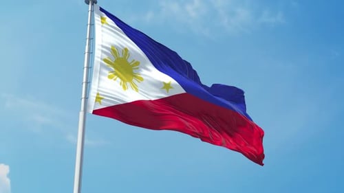 Philippines Flag Waving in Wind