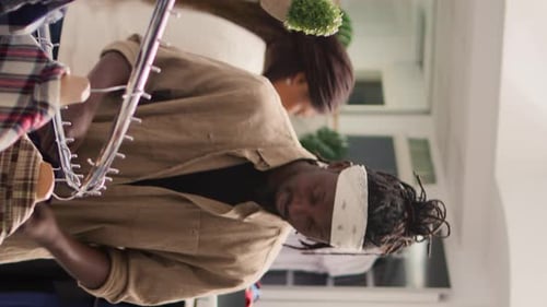 Vertical Video Trendy Shopper in Stylish Clothing Store