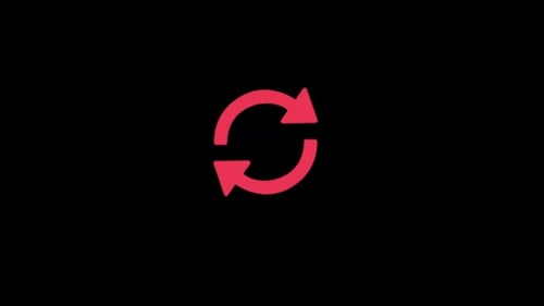 Flat Design Red Refresh Icon Loop Animation