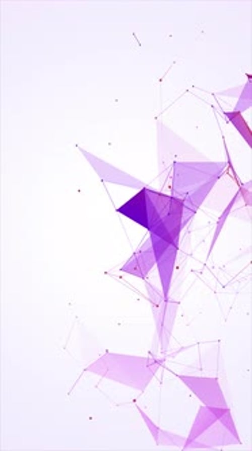 Technologie numérique futuriste à plexus vertical avec boucle de fond abstraite et polygonale V4