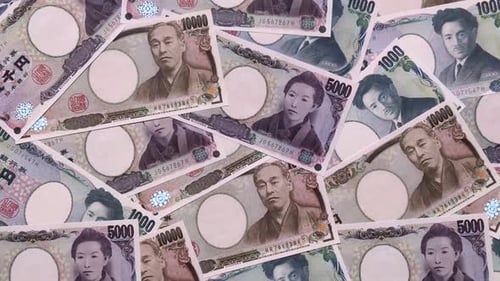 Japan, Japanese yen paper banknotes, money for business. Japanese yen