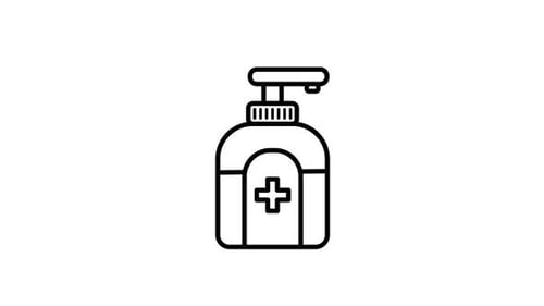Minimalist Line Art Hand Sanitizer Pump Bottle Animation