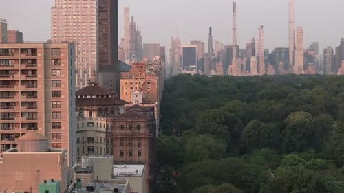 Aerial view of Central Park and Manhattan's Upper East Side