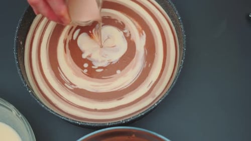 Swirled Cake Batter Creation, Artistic Baking