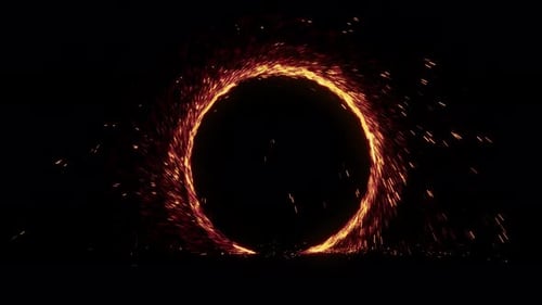 Fiery Particle Circle Reveal Transition Effect