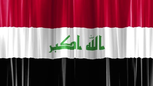 Gardinenwelle mit irakischer Flagge