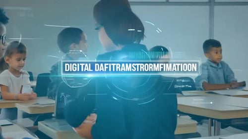 Digital Transformation In Spanish Language With Digital Technology Concept