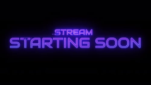 Stream starting soon neon text animation suitable for video live streaming. Looped Glowing Light 4K.
