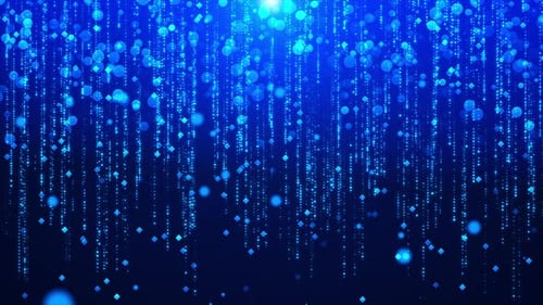 Blue Christmas Particle Rain New Year Background Loop V3