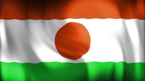 Animated Waving Niger Flag Seamless Loop
