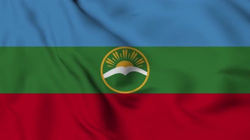 Karachay-Cherkessia Flag Waving Loopable Animation Background