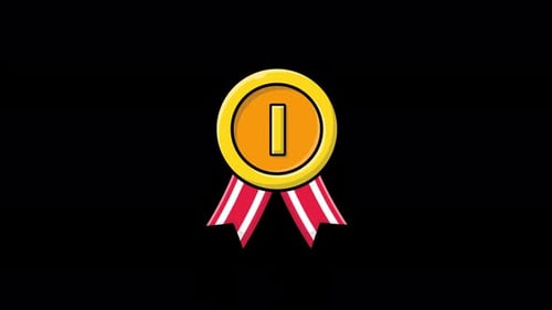 Animierter Goldabzeichen-Preis. Konzeptvideo „Champion and Reward“ — transparent