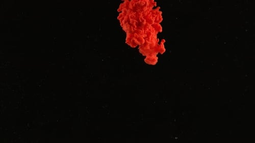 Slow Motion Footage Of Red Ink On Black Background, Shot With Phantom Flex 4k Camera.