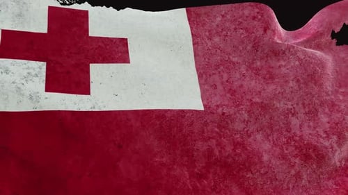 Distressed Grunge Waving Flag of Tonga Animation