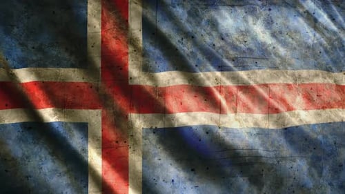 Grunge Waving Flag Loop Background Animation