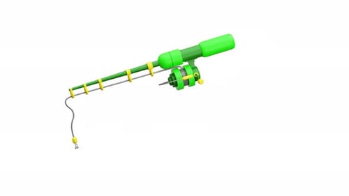 3D Animated Fishing Rod Rotation