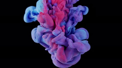 Abstract Ink Plumes Swirling on Black