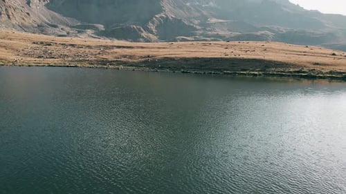 aerial view of the beautiful lake