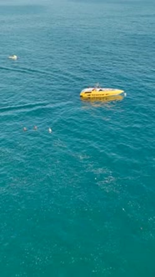 Vertical Video Yacht Paradise Scenic Mediterranean Coastline in