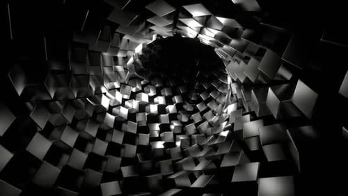 Tunnel mit Stahlwürfel-Hintergrund Vj Loop In HD