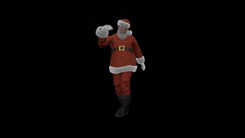 Santa Claus Dancing With Festive Christmas Party Groove Funny Long Loop with Alpha Channel 14