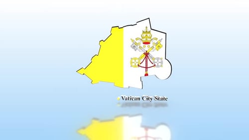 3D Vatican City State Map Flag Reveal