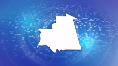 Mauritania Map Outline Reveal Digital Background