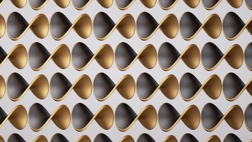 Abstract Golden Black Metallic Twisting Geometric Pattern