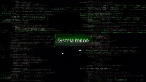 Digitaler Glitch-Effekt, Geräusch, Computerbildschirmcode, Glitch-Effekt, Fehler, Systemausfall, Notfallfehler