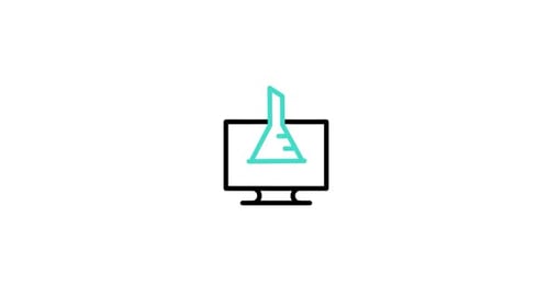 Animated Science Funnel Icon Drawing in Computer Monitor