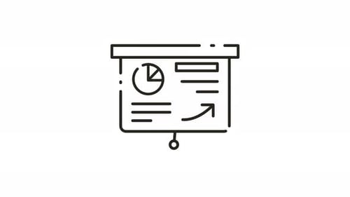 Business Presentation Board Line Art Icon Animation