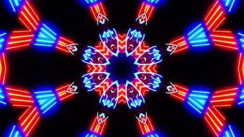Rotierender Kernreaktorkern. Kaleidoskop-VJ-Schleife.
