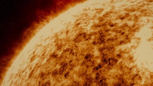 Animated Fiery Sun Surface with Dynamic Plasma Movement