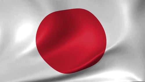 Seamless Loop of Waving Japanese Flag