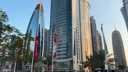 Doha Qatar the modern city in middle east west Asia offers a wide panoramic view of luxury trading t