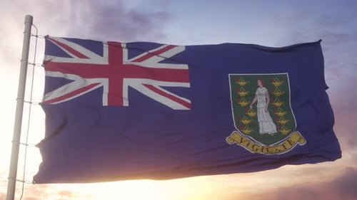 British Virgin Islands Flag Waving in the Wind
