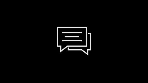 Synergy Collection: Animation of two overlapping chat boxes in center over a black background