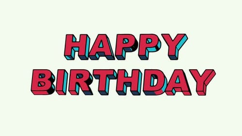Decorative Happy Birthday Kinetic Text Animation