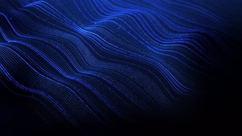Futuristic Blue Waving Lines Abstract Digital Background