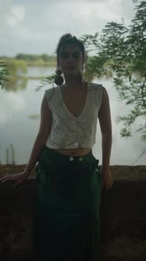 Woman Posing in Tropical Nature Setting