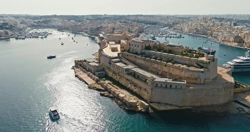 Aerial View Fort of St Angelo on the Island of Malta