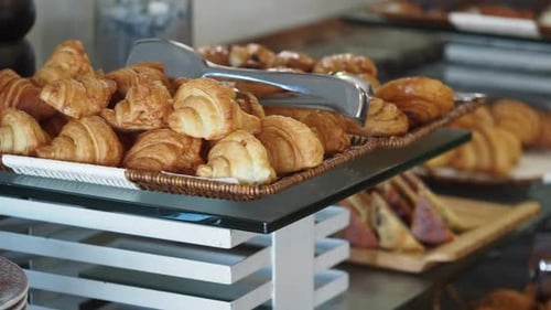 Delicious Pastries Displayed in a Bakery Setting