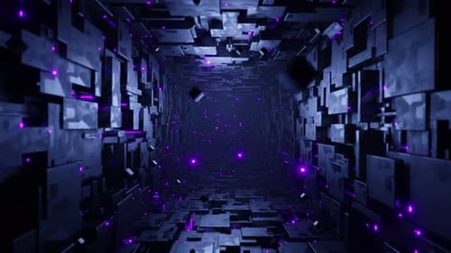 Graphiques animés en boucle sans faille représentant un vol dans Square Tech Tunnel