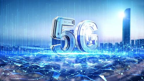 Futuristic 5G Network Connection Technology Title Animation