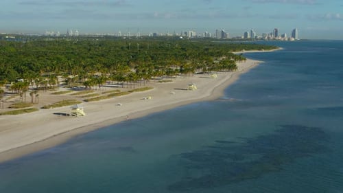 Aerial View Key Biscayne Beach Miami, Florida Aerial