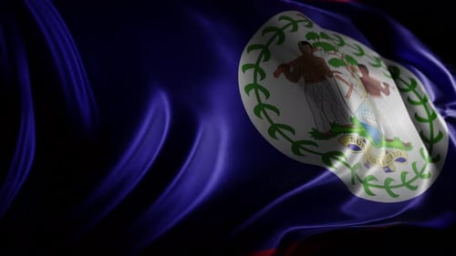 Realistic Waving Flag of Belize Animation