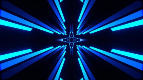Blue Neon Lines Move Alternately Background Vj Loop In 4K