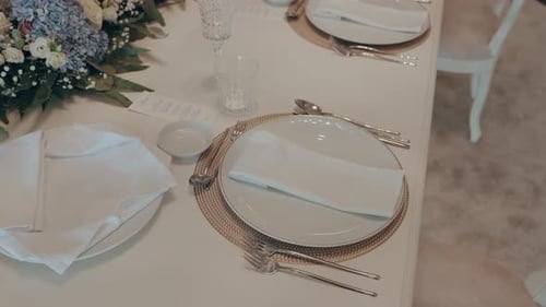 Elegant table setting for an event or wedding