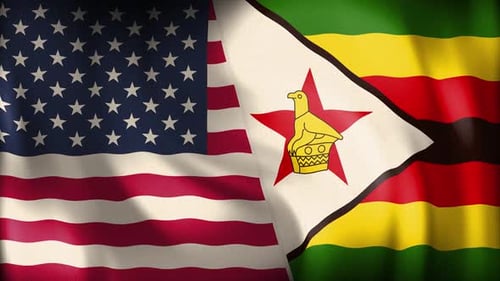 Usa And Zimbabwe Background Loop