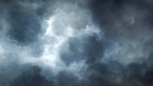 Dramatic Billowing Storm Clouds Aerial View